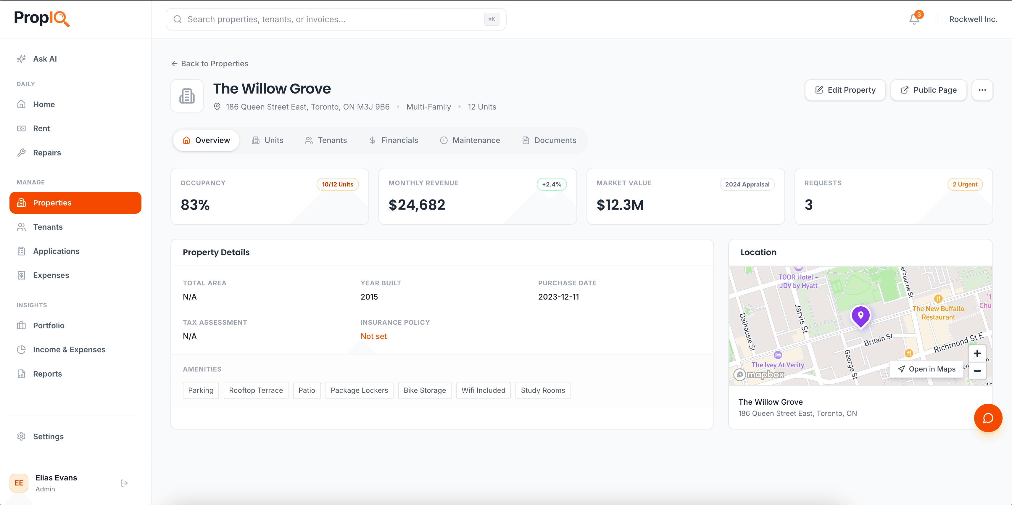 Property details and management